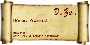 Dénes Zsanett névjegykártya